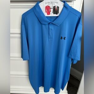 Under Armour The Performance Polo Men’s Short Sleeve Blue Size XXL 2XL Buttons